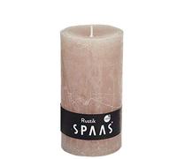 Spaas 8 bougies pilier rustiques non parfumées 70/130 mm, 60 heures, beige