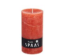 Spaas 8 Bougies Pilier rustiques Non parfumées 70/130 mm, 60 Heures, Orange Gingembre