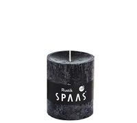 Spaas 8 Bougies Pilier rustiques Non parfumées en Cire de Paraffine Noire D 68 mm x H 80 mm
