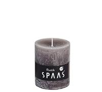 Spaas 8 Bougies Pilier rustiques Non parfumées Taupe D 68 mm x H 80 mm