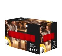 Spaas - 84 Bougies Recharges Non-Parfumées, 24 Heures - Rouge