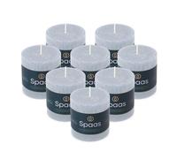 Spaas 8x Bougie Pilier Rustique 70/70 mm 25h - bleu clair