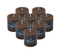 Spaas 8x Bougie Pilier Rustique 70/70 mm 25h - brun foncé