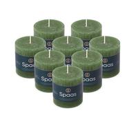 Spaas 8x Bougie Pilier Rustique 70/70 mm 25h - verre foncé