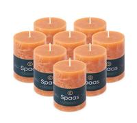 Spaas 8x Bougie Pilier Rustique 70/95 mm 35h - orange