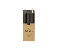 Spaas 9x Bougie de table nervurée 10h - noir