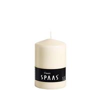 SPAAS Bougie Pilier Cylindre 100/150 mm, ± 90 Heures, Non-parfumée - Ivoire