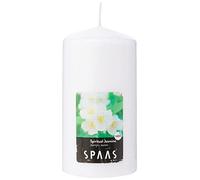 Spaas Bougie Pilier Cylindre 80/150 mm, ± 65 heures - Spiritual Jasmin, Blanc