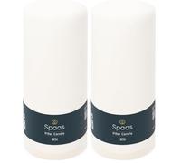 SPAAS Bougie Pilier Cylindre 80/200 mm, ± 100 heures, non-parfumée - blanc (Lot de 2)