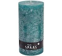SPAAS Bougie Pilier rustique non-parfumée 100/200 mm, ± 120 heures - vert émeraude
