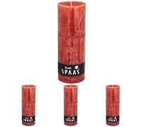 SPAAS Bougie Pilier rustique non-parfumée 68/190 mm, ± 95 heures - orange gingembre (Lot de 4)
