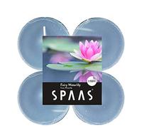 Spaas Maxi Bougies Chauffe-Plat parfumées en Cire de Paraffine, gobelet Aluminium Gris Bleu D 58 mm x H 24 mm