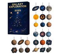 Space - 24 Days Acrylic Planet Pendant Set, Collectible Galaxy Countdown Ornament | Calendrier de l’Avent Espace avec Planètes, Décoration de Noël pour et Adolescents