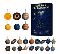 Space Advent Toy 2025-24 Day Space Planet Christmas Countdown | 2D Acrylic Pendant for Kids Teens Students Family Friends Daughter Niece Granddaughter Schoolbag Use, 28x18cm