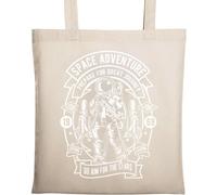 Space Adventure Astronaut Prepare for Great Journey Sac fourre-tout en coton naturel écologique Beige
