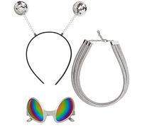 W WIDMANN MILANO Party Fashion 68598 - Kit de déguisement Alien, antenne, lunettes, chaîne, espace, extraterrestre, espace, carnaval, fête à thème