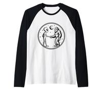 Space Alien Rencontre Bigfoot et serrant la Main Manche Raglan