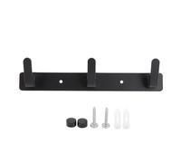 Space Aluminium Row Crochets muraux pour la cuisine de salle de bain armoire noire (3 crochets)