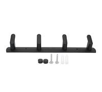 Space Aluminium Row Crochets muraux pour la cuisine de salle de bain armoire noire (4 crochets)