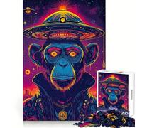 Space Ape avec Puzzles d'OVNI pour Adultes 1000 pièces Renforce la mémoire Soulage l'anxiété Bords Lisses Surprise chaleureuse (38x52cm)
