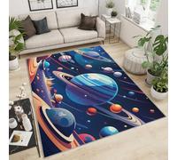 Space Area Rug - Tapis Galaxy pour Les Enfants Room Cartoon Planet Kids Room Carpet Dreamy Blue Surface pour la Chambre (100x140cm)