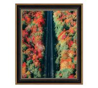 Space Art Deco, Cadre sans passe-partout 40,6 x 50,8 cm sans passe-partout - Cadre d'art - Cintres en dents de scie en verre résistant aux chocs - Support mural (40,6 x 50,8 cm, motif noir/doré orné)