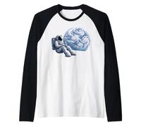 Space Astronaut on The Moon Drinking Coffee Manche Raglan