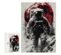 Space Astronaut Red Moon Art Print Puzzle 1000 Pièces Educa Jouet en Bois Cadeau Unique Décoration Intérieure Jeu Éducatif Challenge Toy Adultes Et Enfants À Partir De 14 Ans 300 PCS