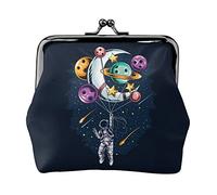 Space Astronaut Wallet for Women Coin Purse Kiss Lock Change Purse Wallet Card Holder Buckle Purse Cute Small PU Leather Pocket Wallet for Women Ladies Clutch Purse (Cactus)