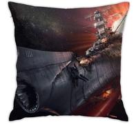 Space Battleship Yamato Anime Housse De Coussin Respirante De Luxe, 45,7 X 45,7 Cm, Décoration De Maison, Salon, Canapé, Siège De Voiture, Taie D'oreiller Carrée En Polyester Doux