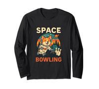 Space Bowling Corgi Astronaute Funny Dog Design Manche Longue