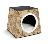Space Capsule Niche en tissu Oxford pour chats, chiens, cochons d'Inde et petits animaux de compagnie, famille et voyage, 35,1 x 35,1 x 30 cm