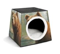 Space Capsule Niche en tissu Oxford pour chats, chiens, cochons d'Inde et petits animaux de compagnie, famille et voyage, 35,1 x 35,1 x 30 cm
