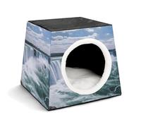 Space Capsule Niche en tissu Oxford pour chats, chiens, cochons d'Inde et petits animaux de compagnie, famille et voyage, 35,1 x 35,1 x 30 cm