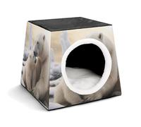 Space Capsule Niche en tissu Oxford pour chats, chiens, cochons d'Inde et petits animaux de compagnie, famille et voyage, 35,1 x 35,1 x 30 cm