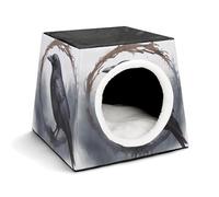 Space Capsule Niche en tissu Oxford pour chats, chiens, cochons d'Inde et petits animaux de compagnie, famille et voyage, 35,1 x 35,1 x 30 cm