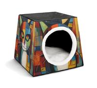 Space Capsule Niche en tissu Oxford pour chats, chiens, cochons d'Inde et petits animaux de compagnie, famille et voyage, 35,1 x 35,1 x 30 cm