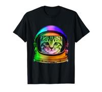 Space Cat Astronaut in Galaxy Funny Cats Lover T-Shirt