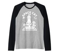 Space Cat on Mushrooms Cosmic Journey Manche Raglan