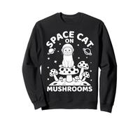 Space Cat on Mushrooms Cosmic Journey Sweatshirt