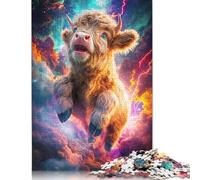 Space Cow Puzzles 1000 Pieces Cadeau Unique Jeu Éducatif Challenge Toy À De Qualité Supérieure Peinture Art pour Adultes Enfants 1000pcs (75x50cm)