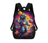 Space Dinosaur Astronaut Art Print -2 Sacs À Dos Imprimés En 3D Pour Enfants 17inch Sacs À Dos Tendance Et Décontractés Pour La Journée, Sacs De Voyage, Sacs À Dos D'extérieur Pour Garçons Et Filles