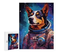 Space Dog Explorer : Cadeau De Fin D’année, 500 PCS Jeu D’Assemblage en Bois; pour Les Couples, Amis Et Familles