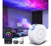 SPACE DOG Projecteur intelligent d'étoiles et de galaxies, projection de nuage de nébuleuse LED et de ciel stable, application et commande vocale via Alexa et Google, lampe LED pour enfants (Blanc)