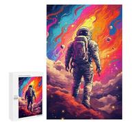 Space Explorer Art Print -1 - Puzzle Décoratif, 1000 PCS, Décoration du Nouvel an; pour Les Couples, Amis Et Familles