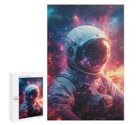 Space Explorer Astronaut in Cosmic Background Puzzle 1000 Pièces Educa Jouet en Bois Cadeau Unique Décoration Intérieure Jeu Éducatif Challenge Toy Adultes Et Enfants À Partir De 14 Ans 1000 PCS