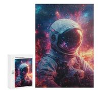 Space Explorer Astronaut in Cosmic Background Puzzle 1000 Pièces Educa Jouet en Bois Cadeau Unique Décoration Intérieure Jeu Éducatif Challenge Toy Adultes Et Enfants À Partir De 14 Ans 300 PCS
