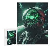 Space Explorer with Glowing Skull Helmet Jeu D’Assemblage en Bois, 500 PCS - Projet Puzzle du W nd; pour Les Couples, Amis Et Familles