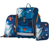 Space Fermeture magnétique Cartable ergonomique avec porte-crayons et sac de gym, Premium Light, Mars, bleu