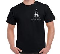 Space Force Unisex T-Shirt Printed Tee Graphic Top Men Black Shirt L